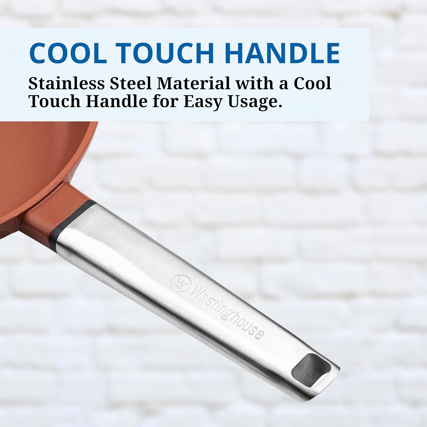 Thumbnail 6 de Westinghouse PERFORMANCE SERIES WCFP0095024OR – poêle à frire 24 cm à revêtement Cool Touch, poignée inox (rouge)