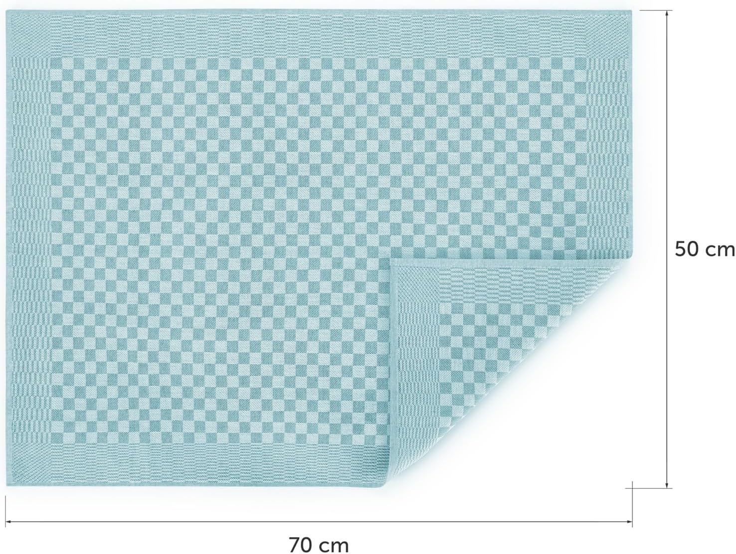 Detalle de Blumtal torchon Cuisine – Lot de 20, 50 x 70 cm, coton 100%, motif carreaux vert menthe, certifiés Oeko-Tex