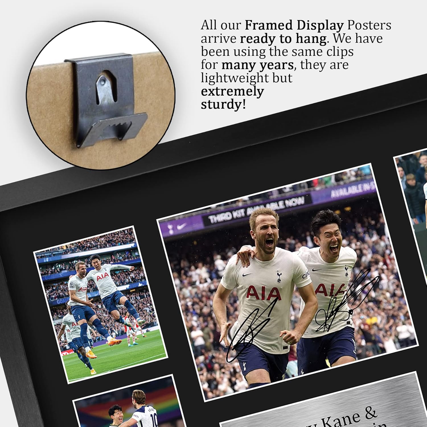 Thumbnail 4 de HWC Trading A3 Harry Kane & Heung-min Son framed signed-style memorabilia photograph display (Tottenham Hotspurs)