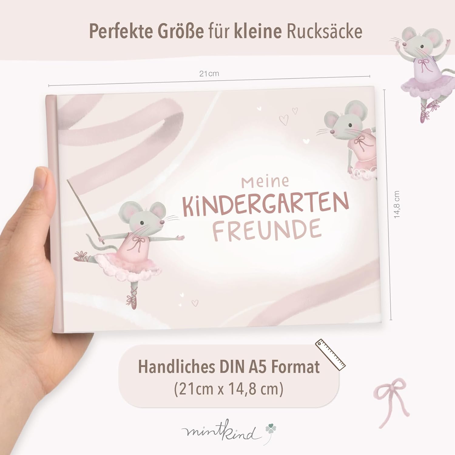 Thumbnail 3 de mintkind® Freundebuch Kindergarten – Ballerina mit 80 Seiten zum Ausfüllen
