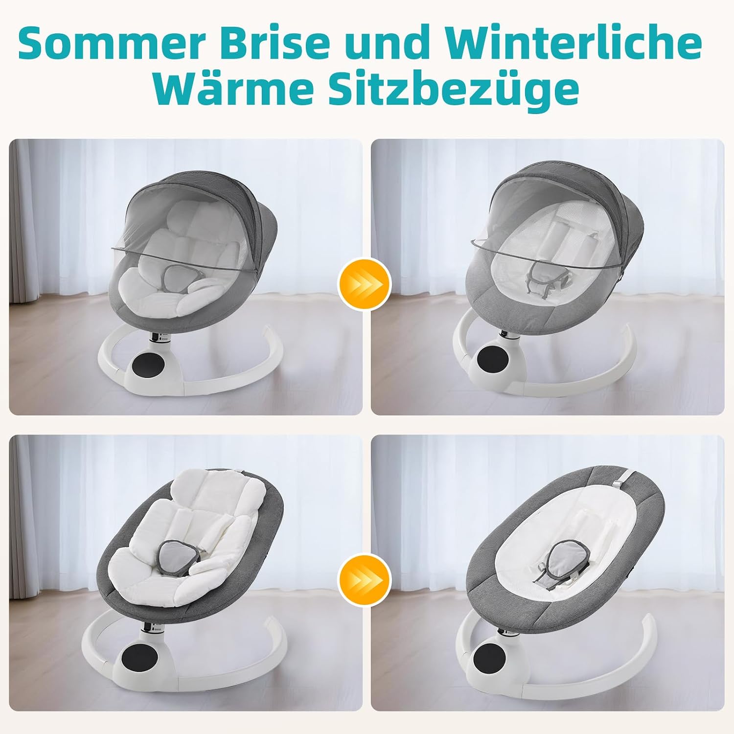 Thumbnail 3 de Babywippe Elektrisch Neugeborene bis 9 kg | Klappbar, Bluetooth, Fernbedienung
