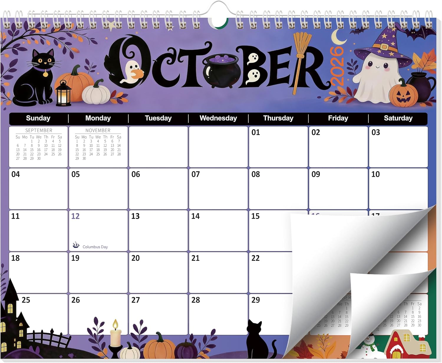 GuassLee F Festival cartoon B Wall Calendar, 21-Month October 2026–June 2028, 14" x 11