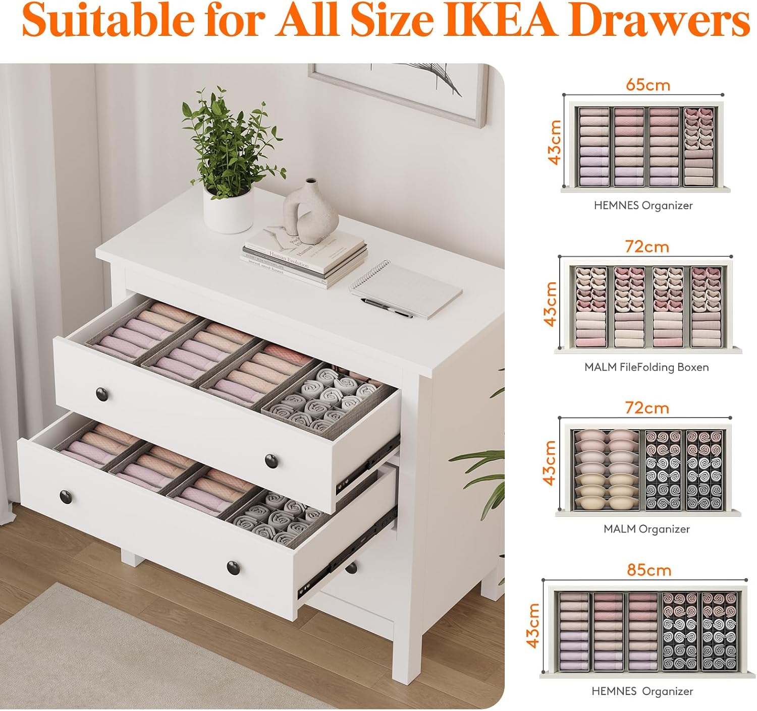 Thumbnail 3 de Lifewit 23092 Hemnes Drawer Organiser Set of 12, Foldable Fabric