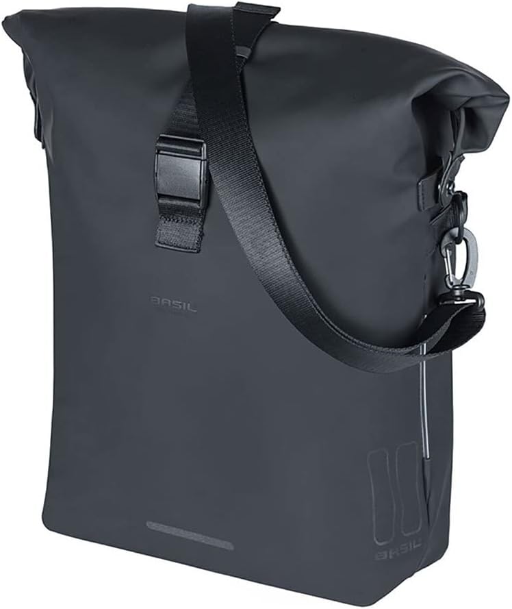 Detalle de Basil SoHo MIK Side – czarna torba rowerowa na ramię 37 × 32 × 16 cm