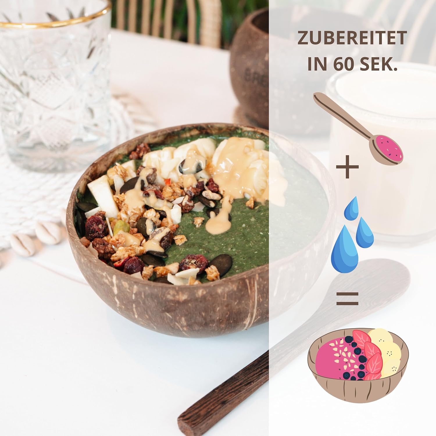 Thumbnail 2 de BREKKY Vanille Matcha Smoothie Bowl – vegan, 100% natürlich, ohne Zuckerzusatz