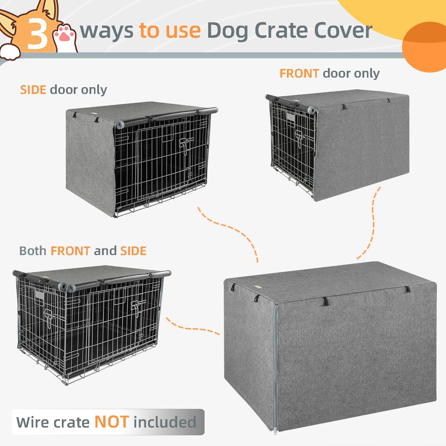 Detalle 2 de Seiyierr Dog Crate Cover, 600D Polyester