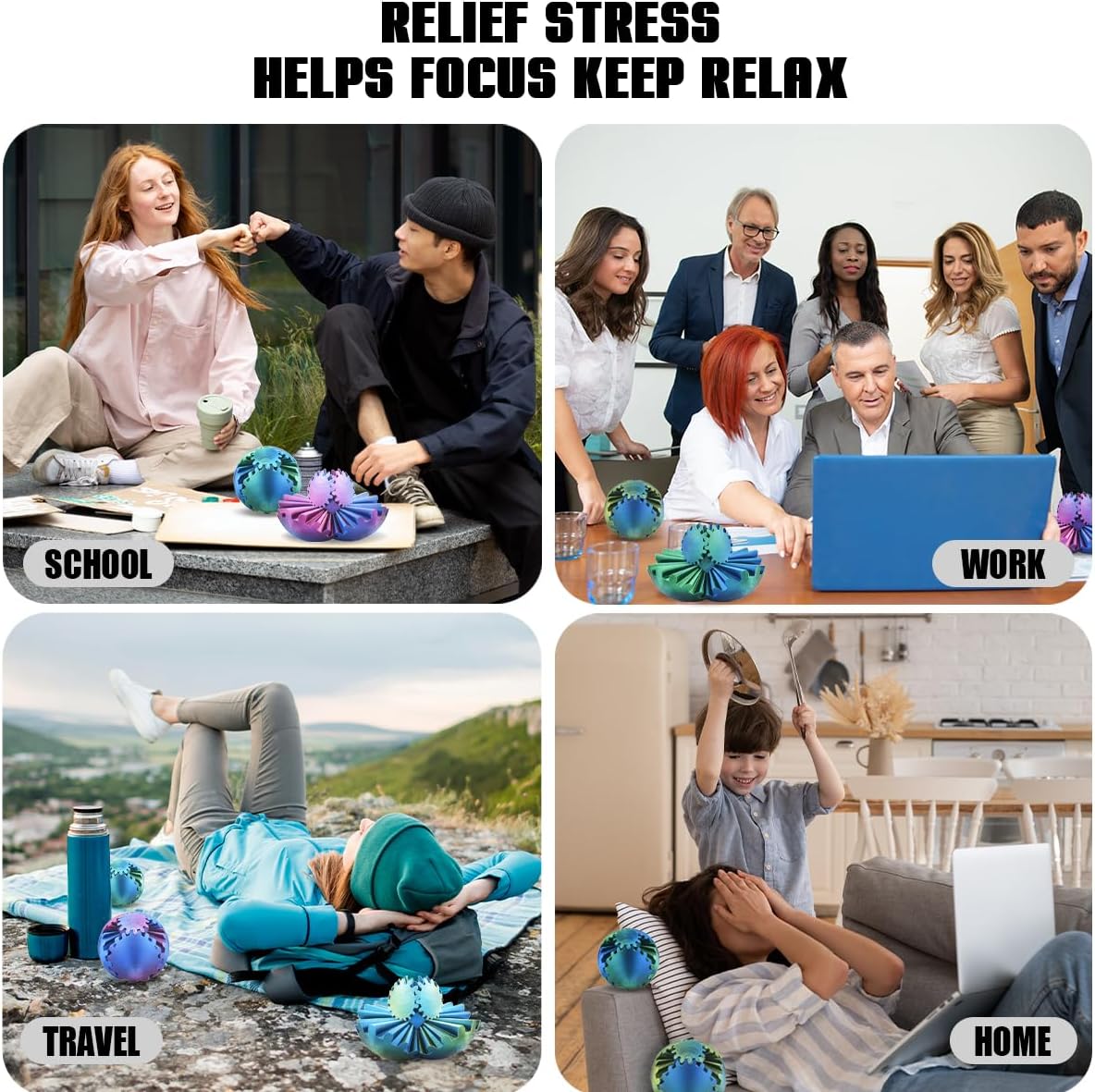 Thumbnail 3 de Gear Ball 3D‑gedruckter Zahnradball Fidget-Spielzeug ⚙