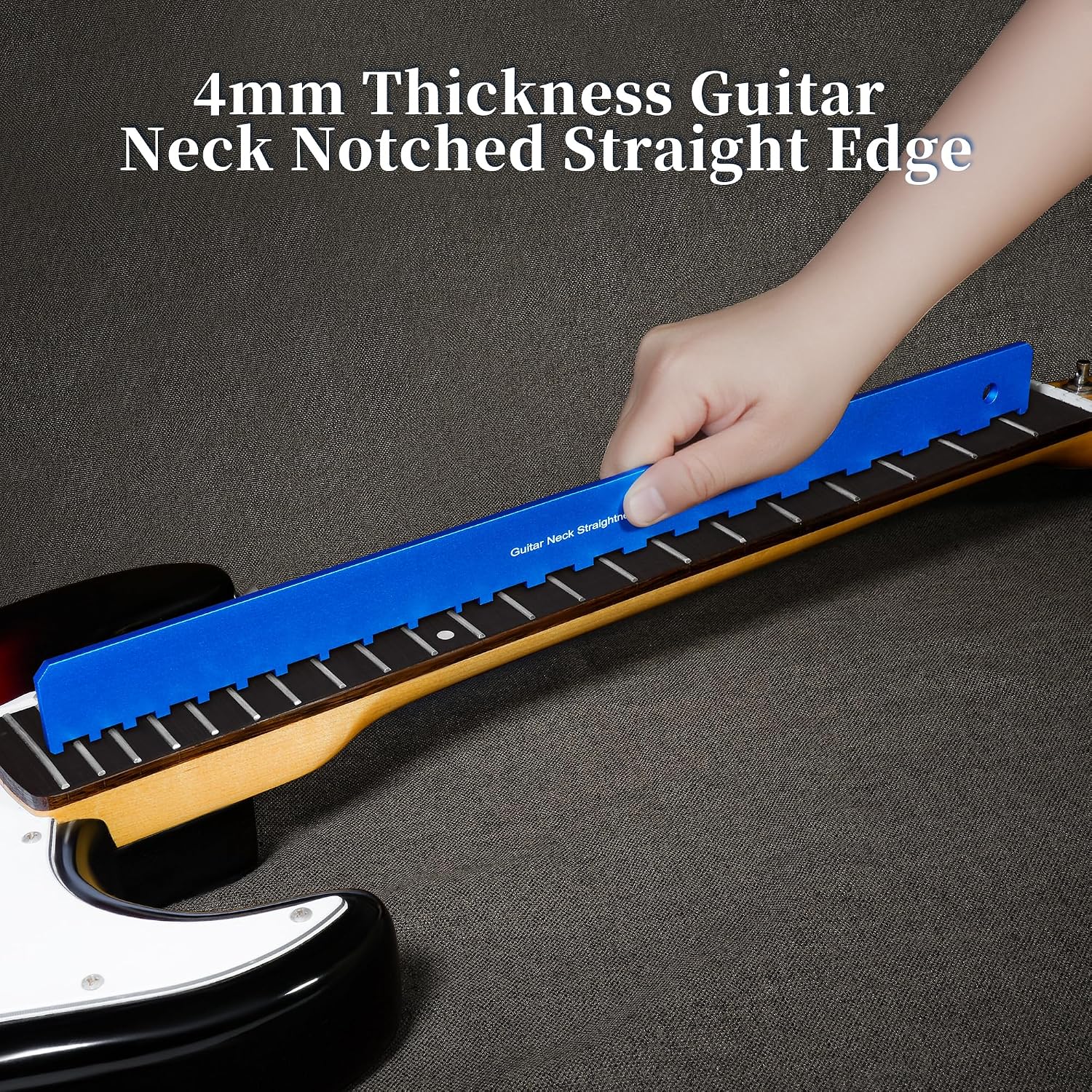 Detalle de Hinfudor Guitar Fret Leveling Kit with 16-Inch Beam, Notched Straightedge & Gauge