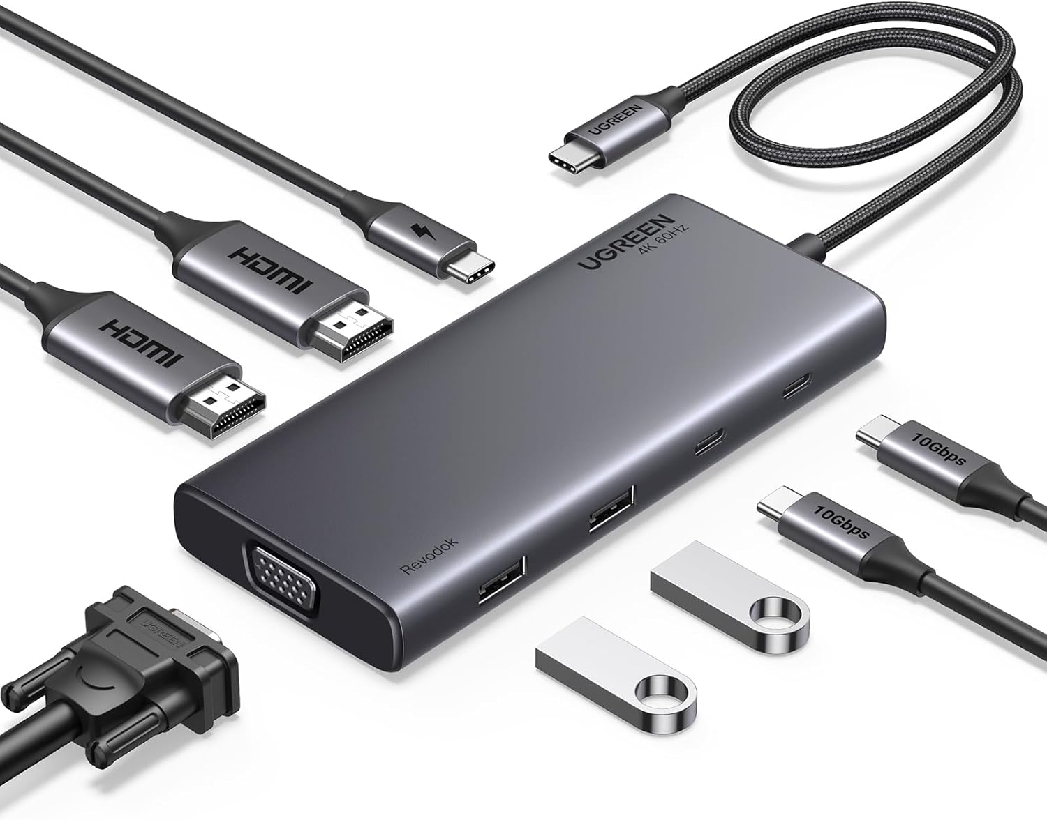 Detalle de UGREEN Revodok Pro 308 USB-C Docking Station 100W