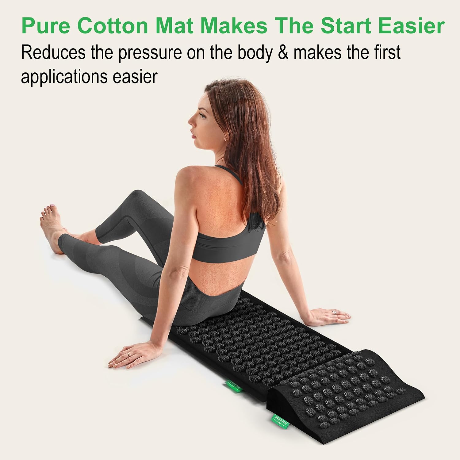 Thumbnail 6 de AyurMat Acupressure Mat and Pillow Set, Black Linen with Coconut Fibre