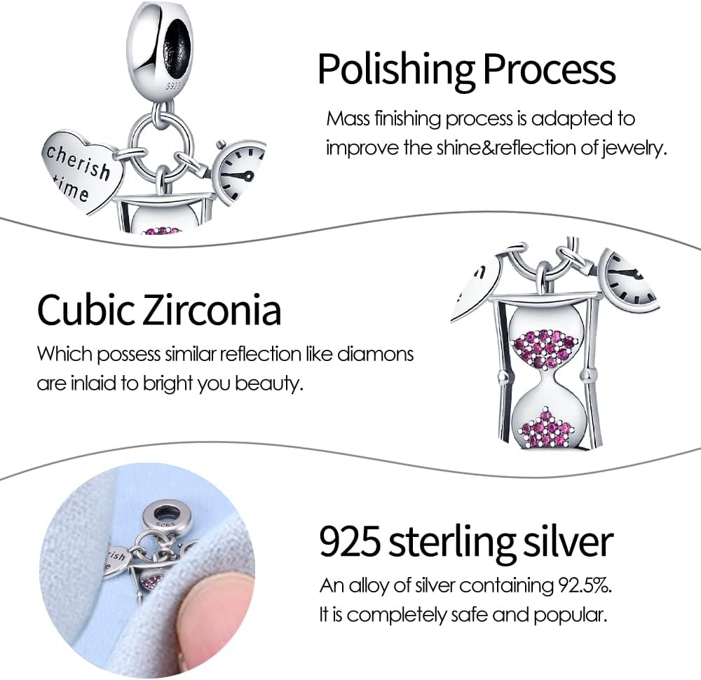 Thumbnail 5 de Pandach Damen Charm Anhänger aus 925 Sterling Silber mit Zirkonia – kompatibel mit europäischen Armbändern und Ketten