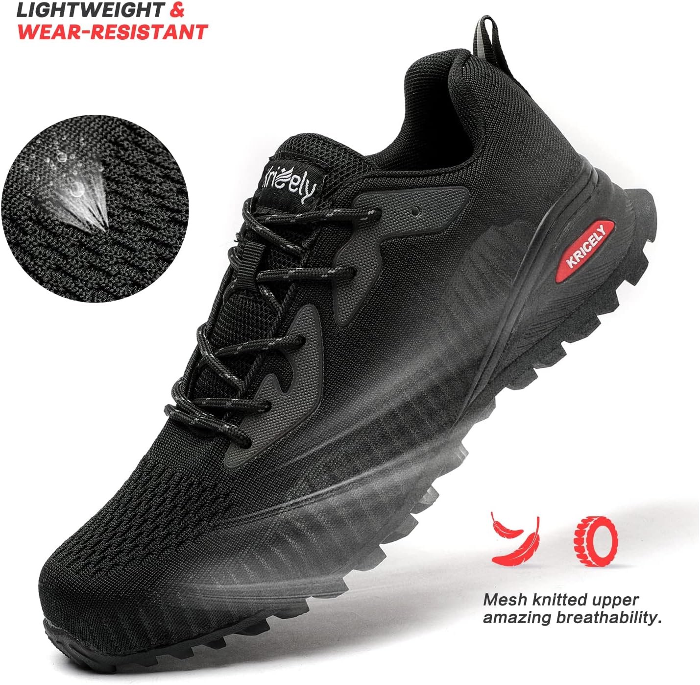 Detalle 2 de Kricely Men's Trail Running Shoes: Lightweight Breathable Footwear for Outdoor Adventures