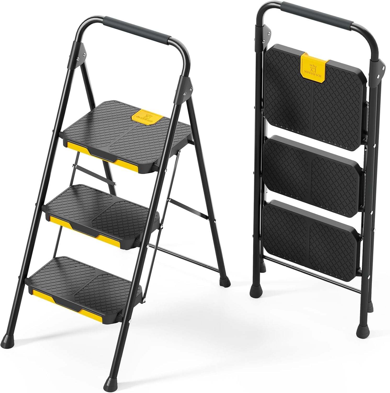 KINGRACK Escalera plegable 3 peldaños 360 kg