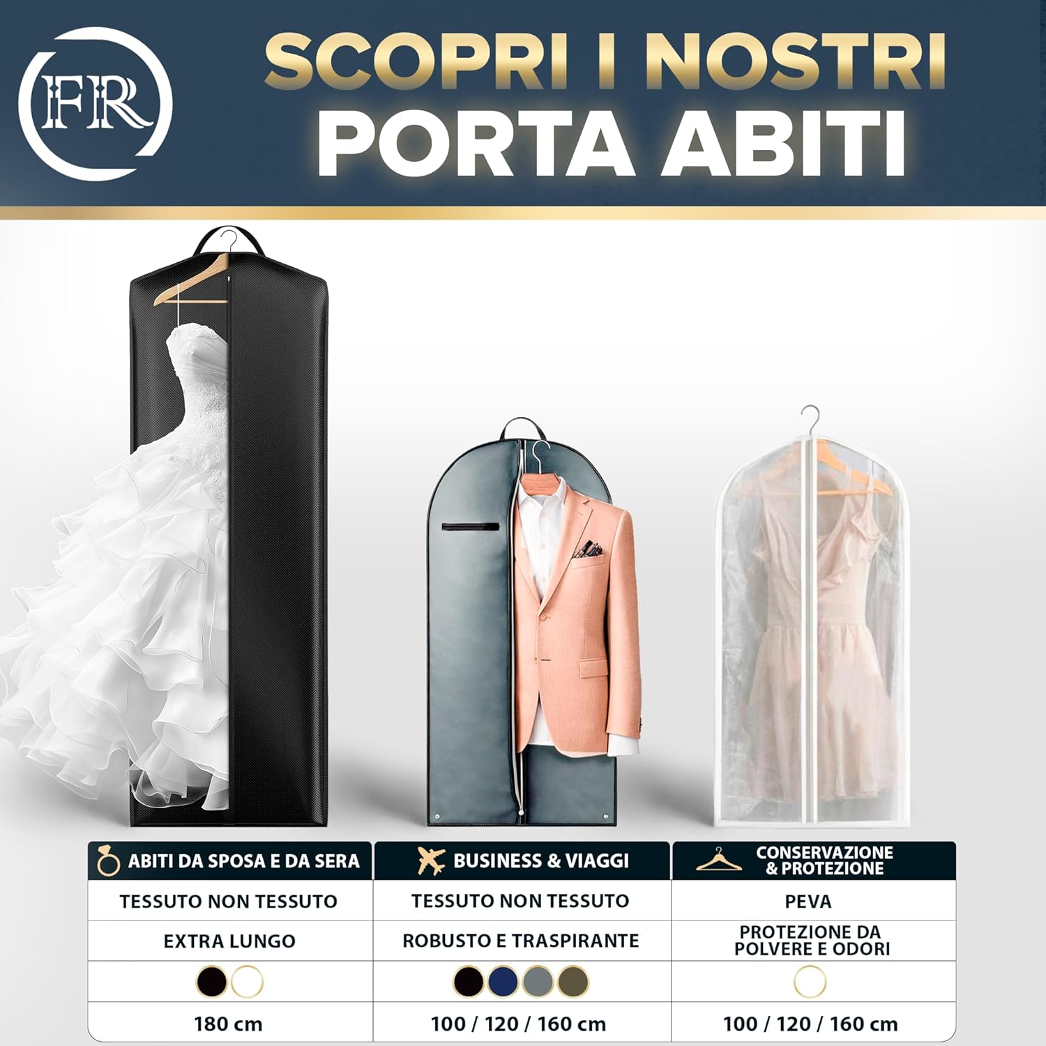 Thumbnail 1 de FiRiO Borsa Porta Abiti da Viaggio Pieghevole 100x60 cm – Alta Qualità e Protezione Garantita