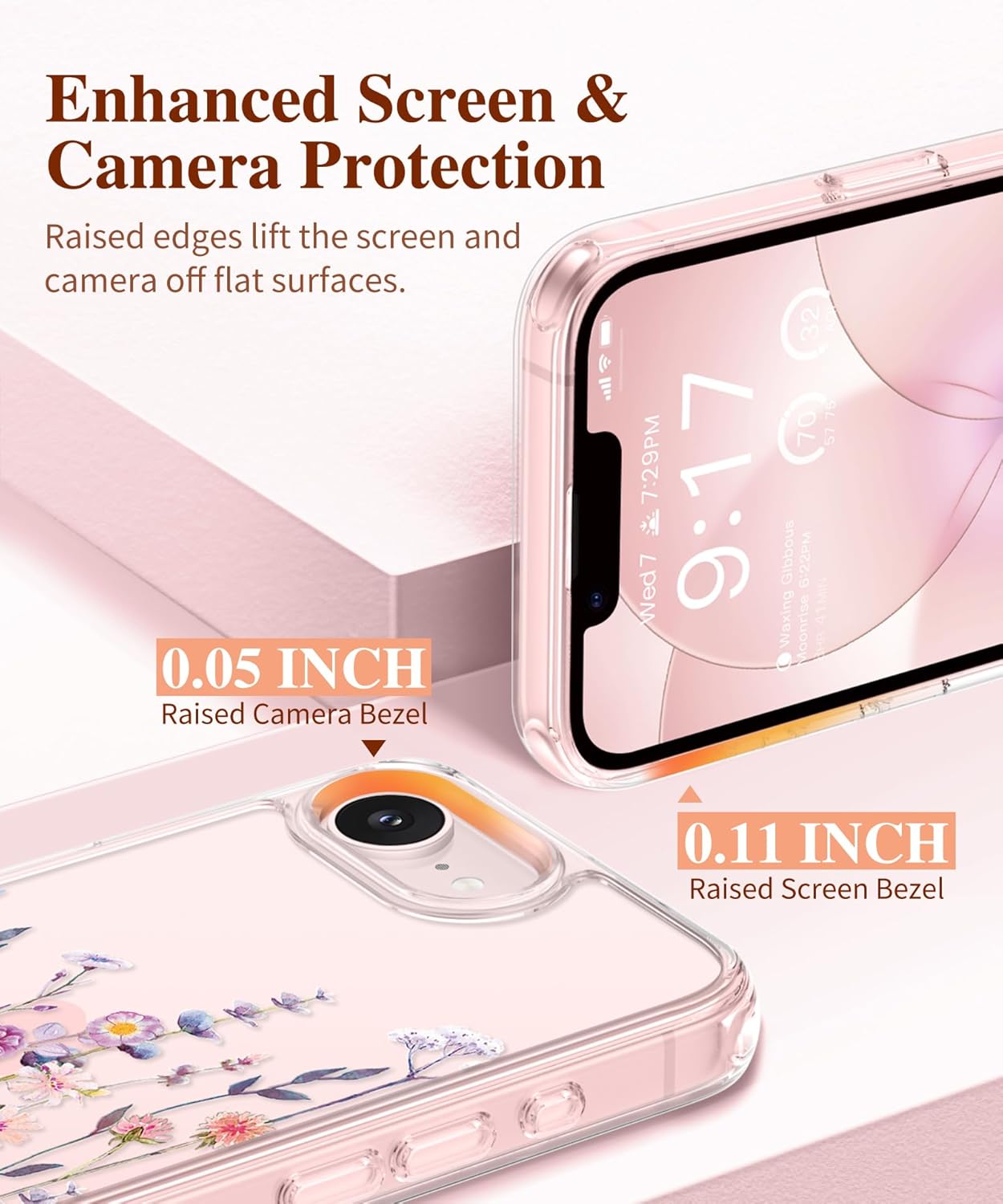 Thumbnail 4 de GVIEWIN Floral Clear Case for iPhone 17e/16e