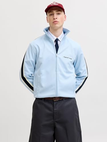 Detalle 2 de JACK & JONES Jorcotedazur, sudadera de cuello alto con cremallera y corte loose