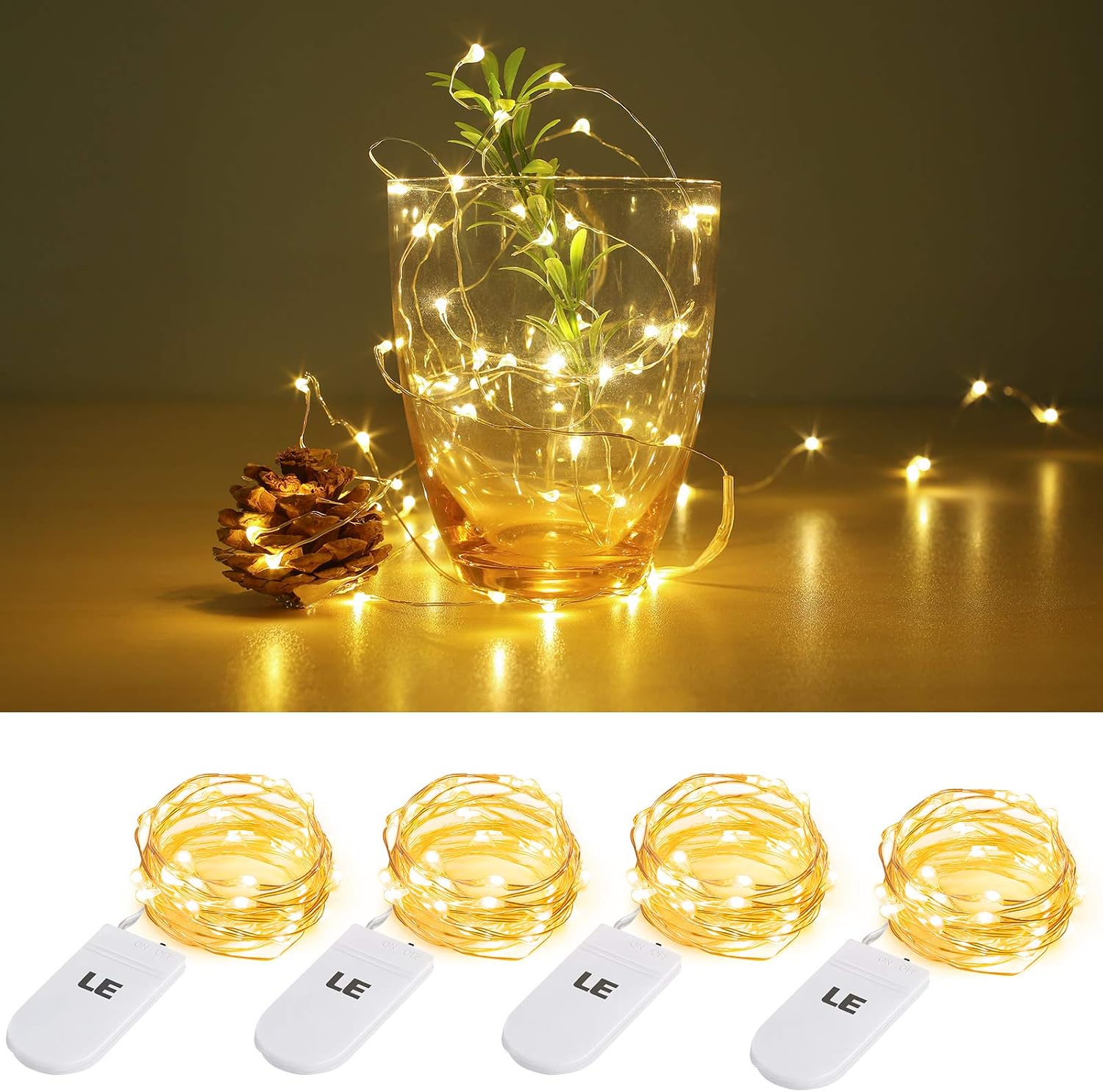 Thumbnail 6 de LE Battery Fairy Lights – 1m 20 warm white LEDs (pack of 8) on CR2032 for mini displays