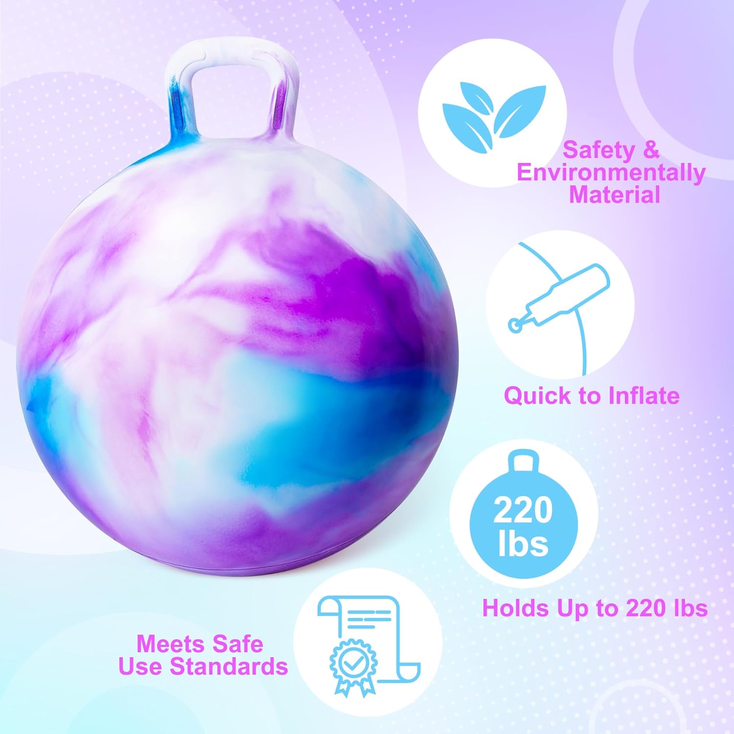 Thumbnail 3 de INPODAK Space Hopper for Kids (20-inch) with Handle – jumping ball for ages 5 to 9