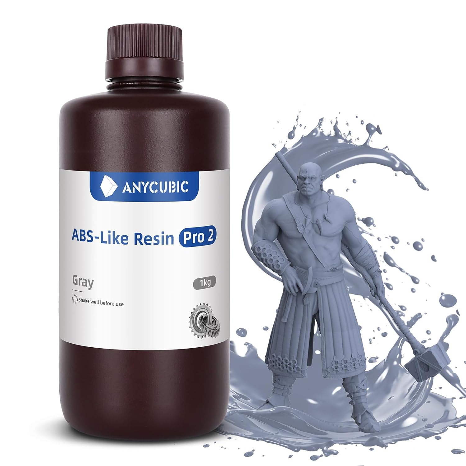 Detalle de Anycubic ABS-Like Resin Pro 2 3D Printer Resin (Grey, 1kg) for stronger, more precise prints