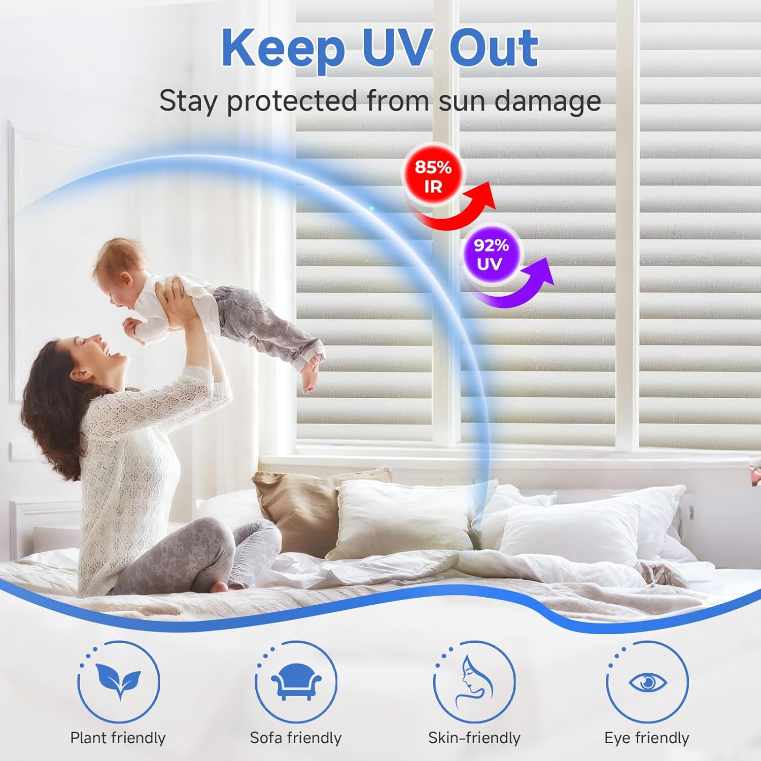 Thumbnail 1 de Lifetree Window Film Privacy for Glass Windows — Frosted Stripe, 90 × 200 cm