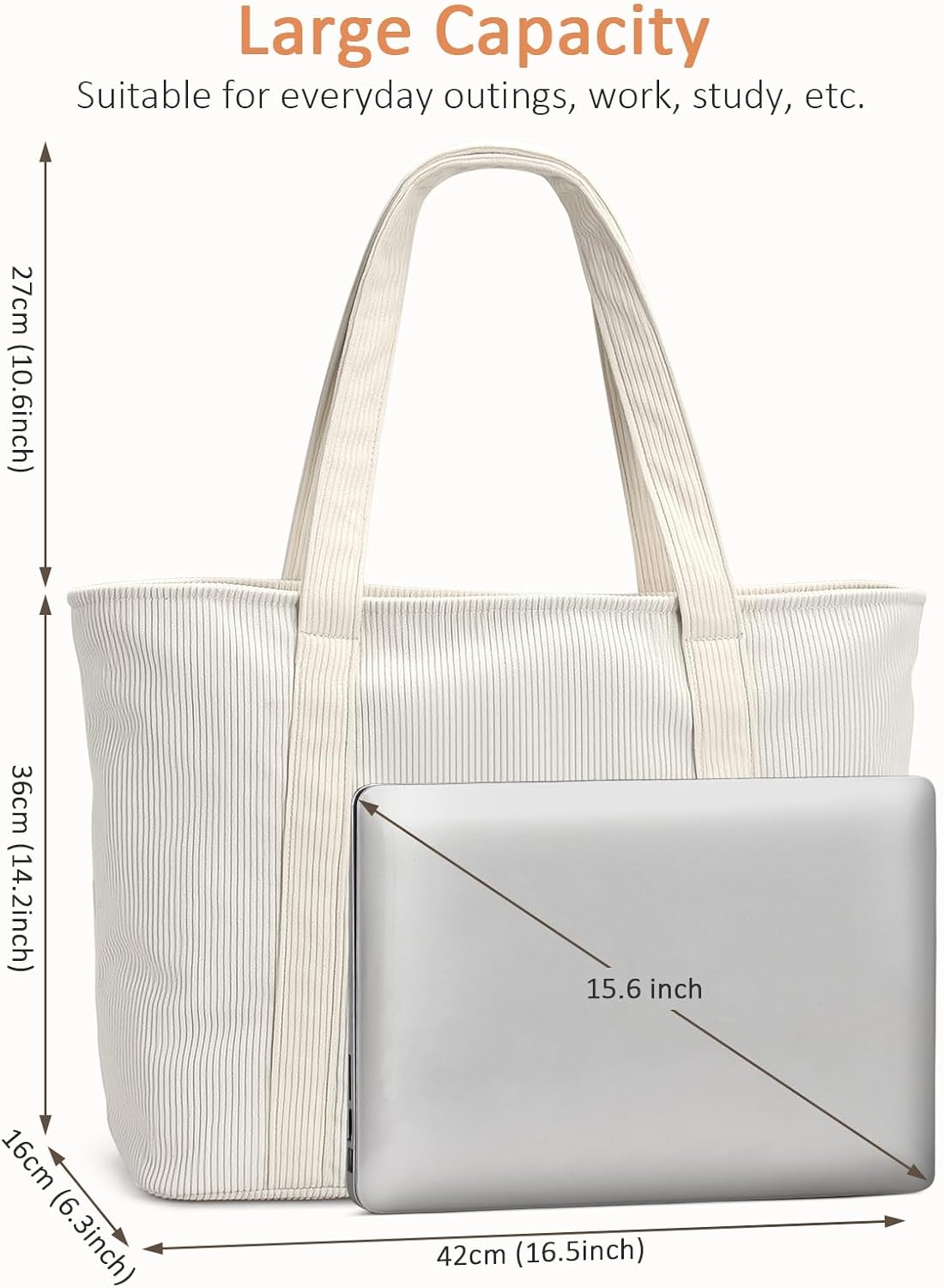 Thumbnail 6 de oscaurt Laptop Tote Bag Corduroy shoulder work bag