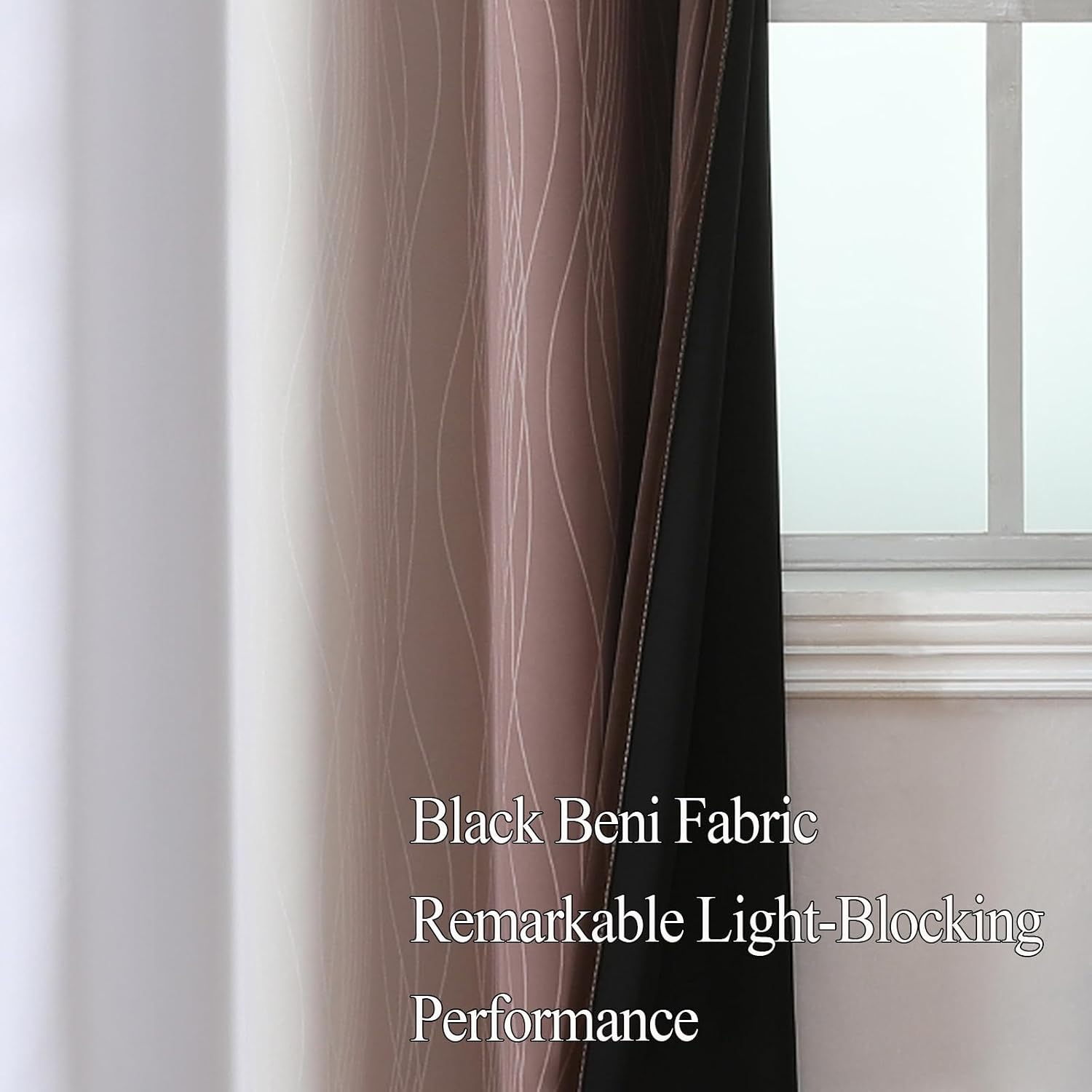 Thumbnail 4 de VEHEDE Ombre Blackout Curtains – 63 Inch Drop, Brown/Greyish White, 2 Panels