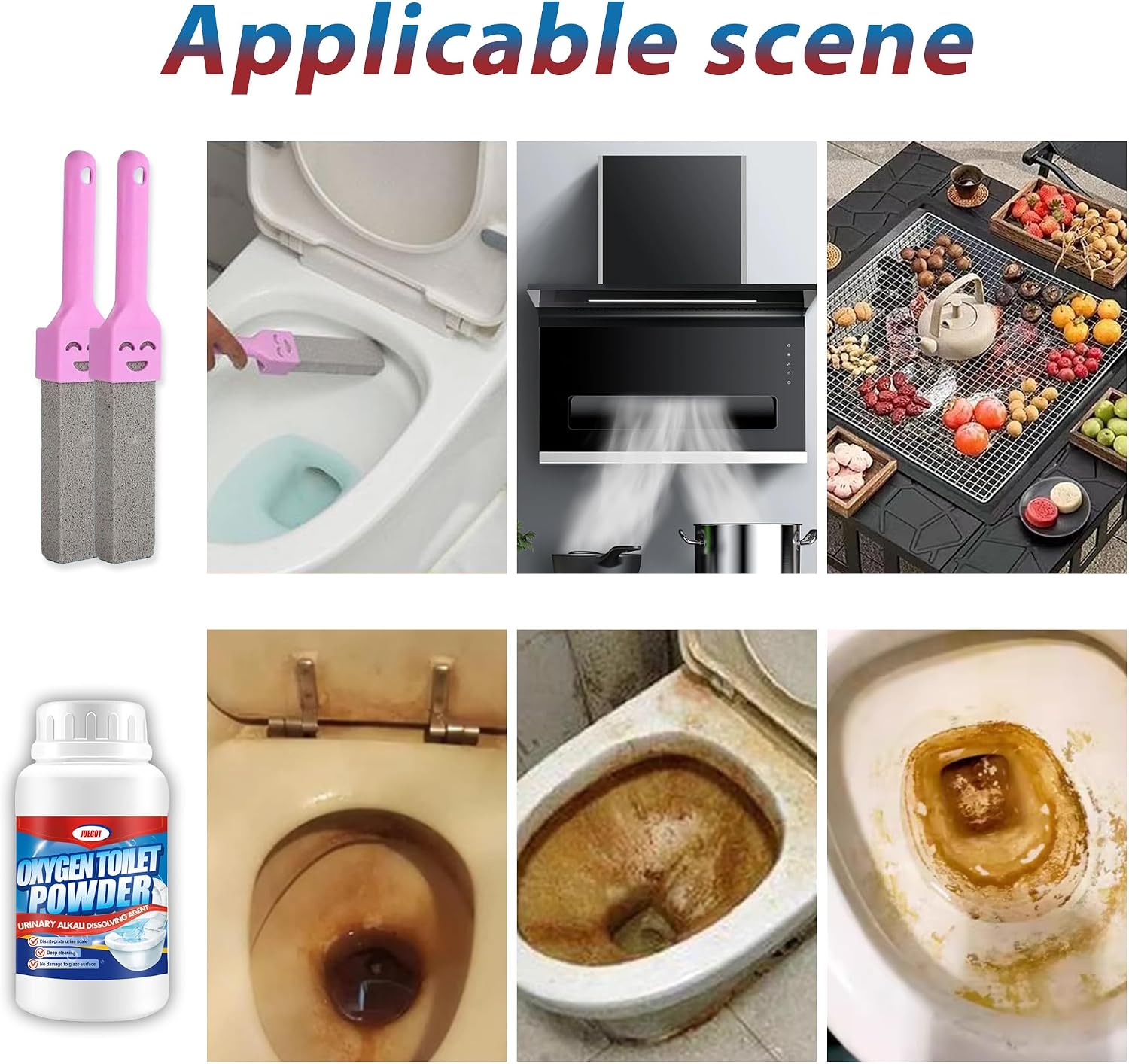 Thumbnail 6 de Juegot MT001 puimsteen-set voor toiletreiniging met 2 stenen en reiniger