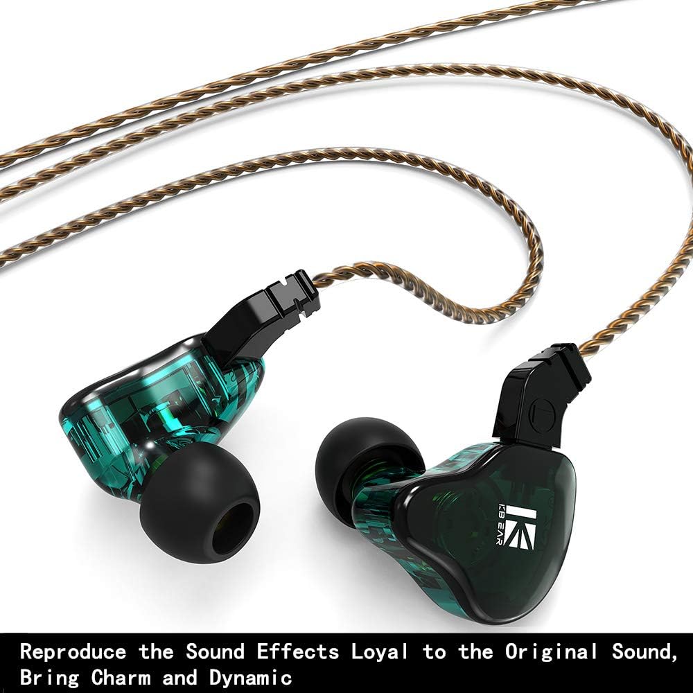 Detalle 1 de KBEAR KS2 Hybrid IEM Earphones, 1BA + 1DD, Detachable Cable, Blue-Purple