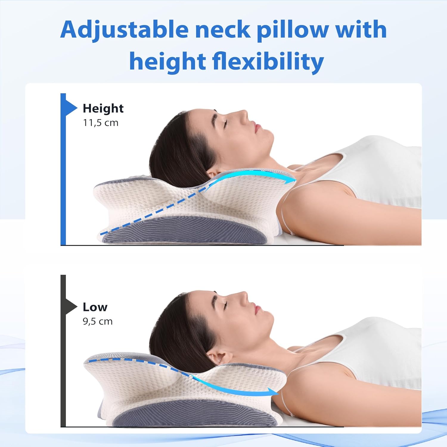 Detalle 2 de MULISOFT Memory Foam Pillow ergonomic side sleeper pillow