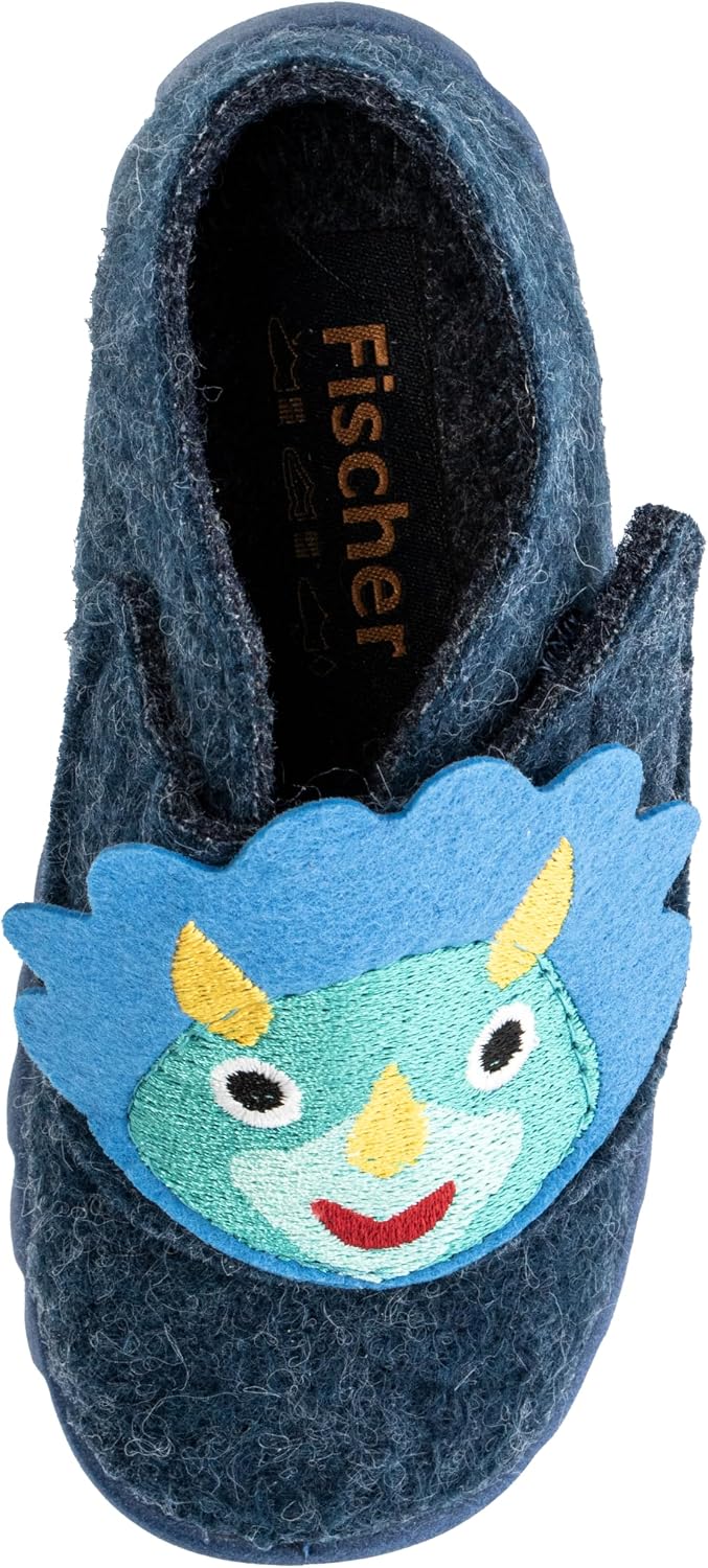 Detalle de Fischer Kinder Hausschuh Jungen-Stiefel mit Drachen-Applikation und Flexi-Auftritt