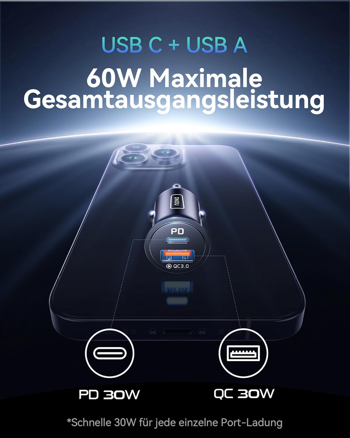 Thumbnail 1 de INIU Zigarettenanzünder 60W Auto Adapter
