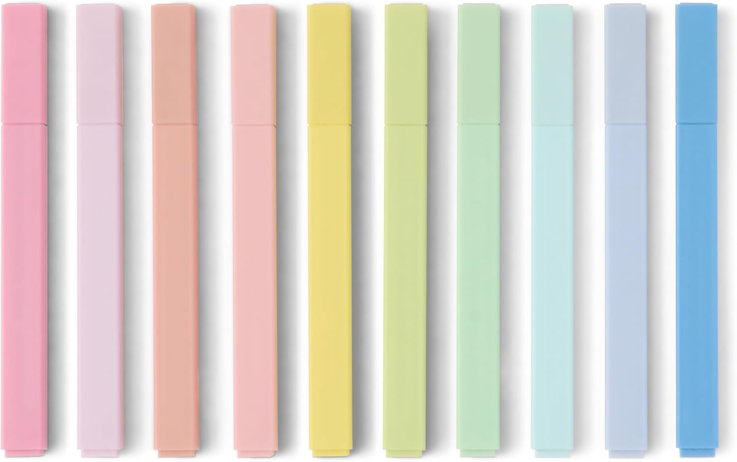 Amazon Basics – Lot de 10 surligneurs pastel à pointe biseautée, sans bavure