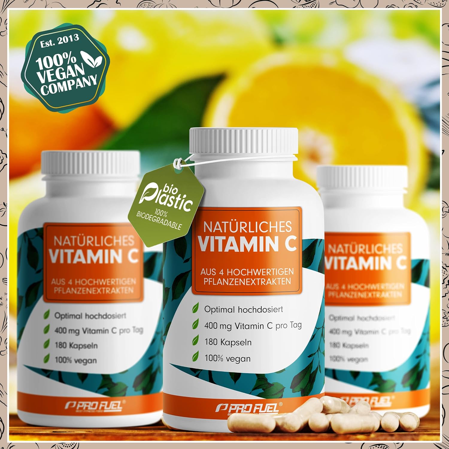 Detalle 2 de Natürliches VITAMIN C 180 Kapseln 400 mg