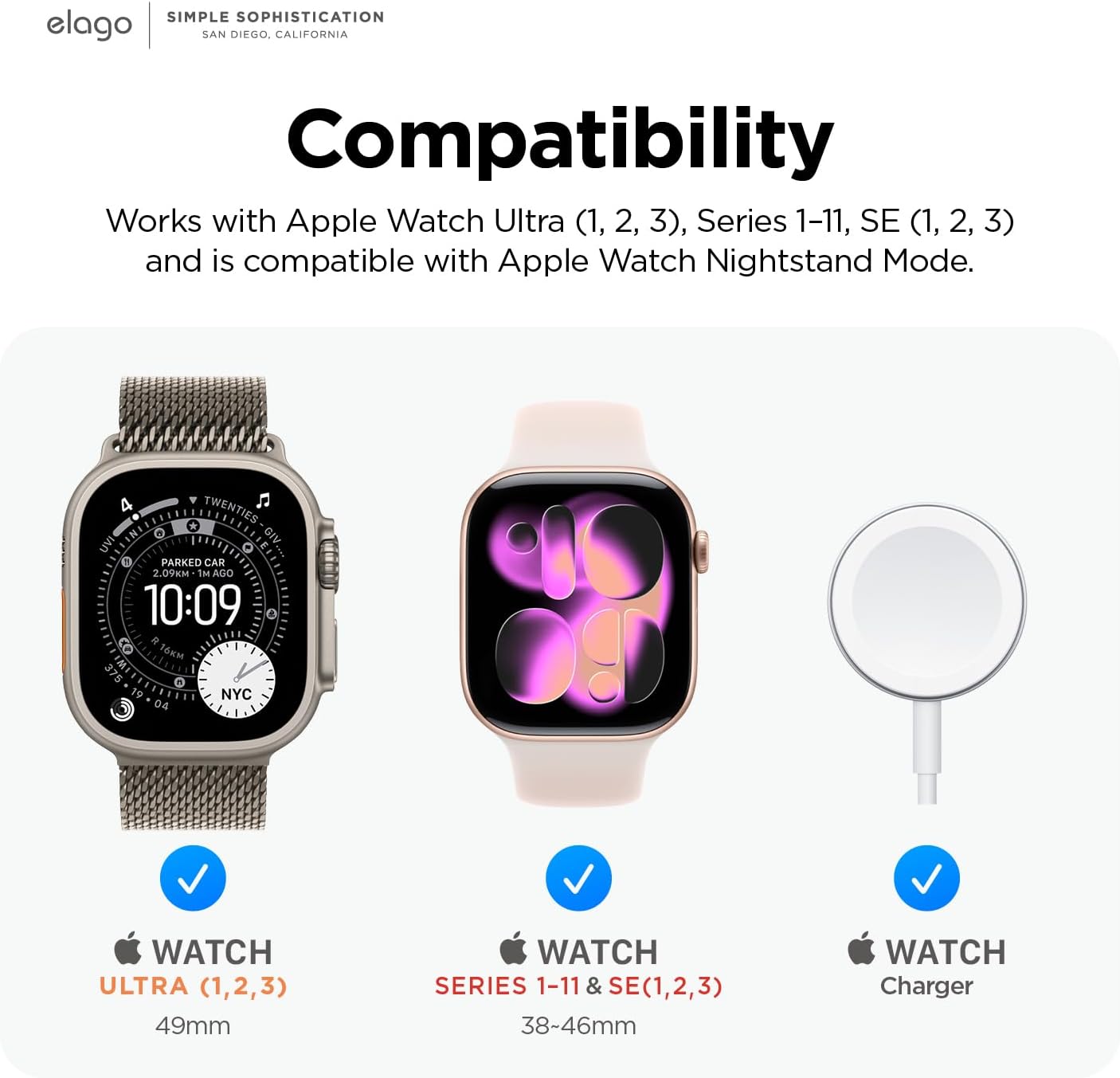 Thumbnail 5 de elago W2 Charger Stand for Apple Watch — Nightstand Mode, Cable management, Stone