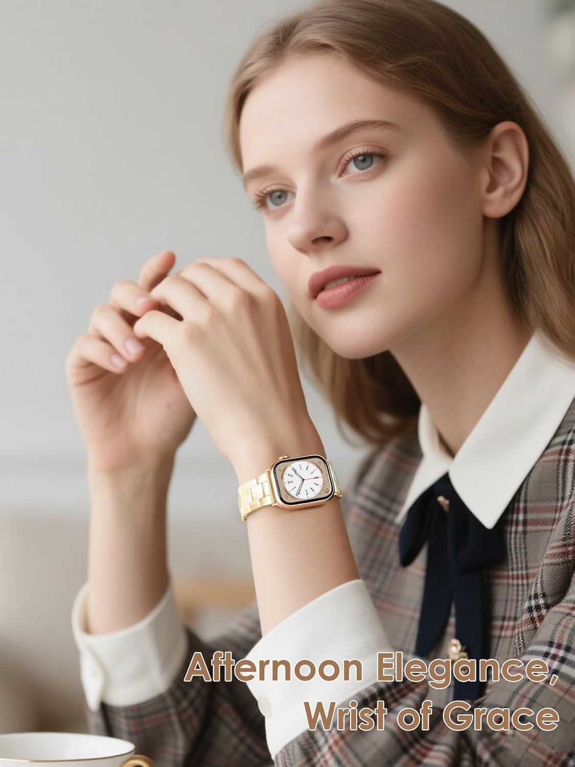 Thumbnail 4 de V.R.HOPE Modern Resin Strap for Apple Watch (Beige – Rose Gold) 38–42mm