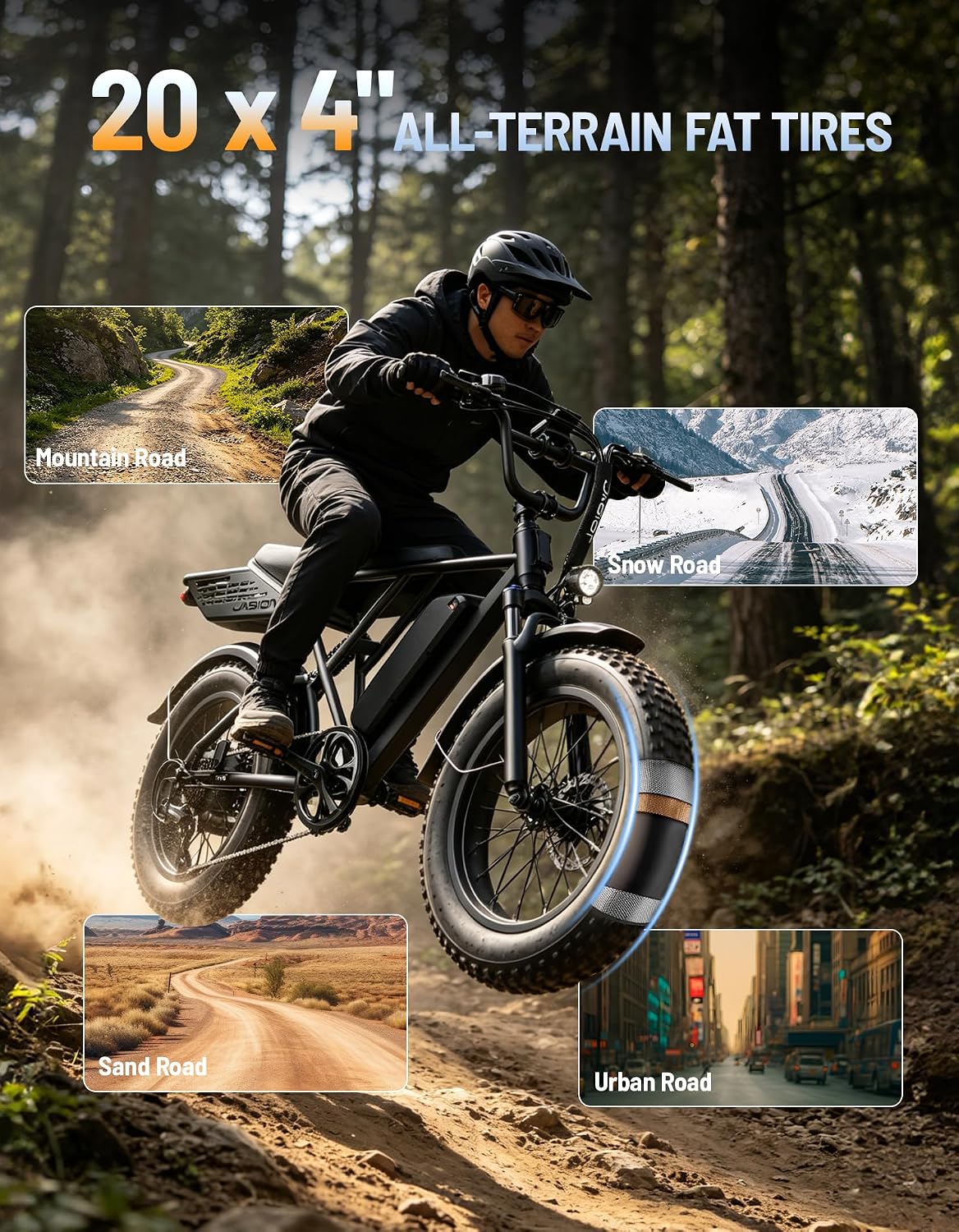 Detalle de Jasion Fat Tire Electric Bike 48V 15Ah