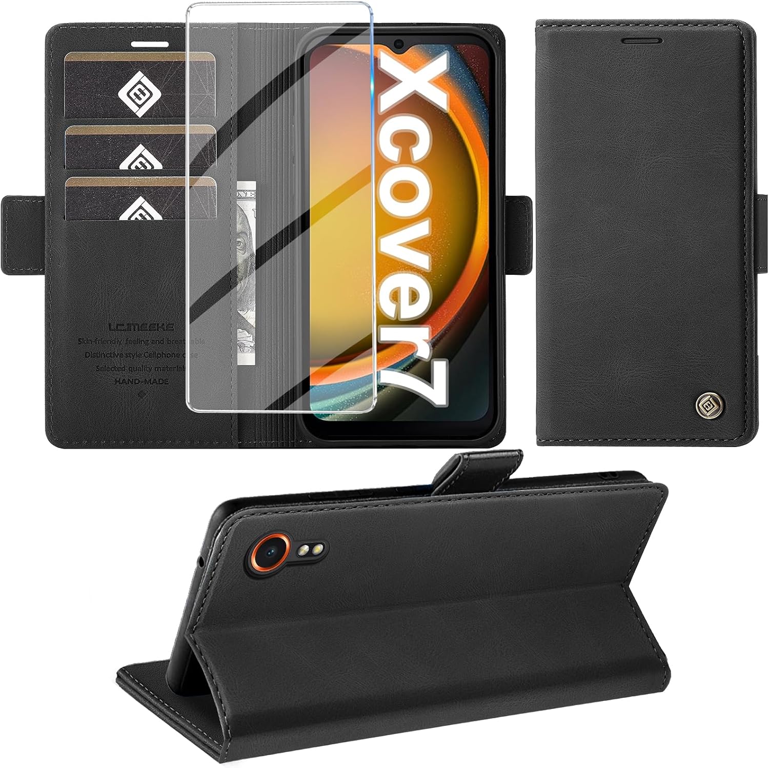 Imagen de Giyer Wallet-Hülle fürs Samsung Galaxy Xcover 7 – PU-Leder, Displayschutzfolie & Standfunktion en OfertitasTOP