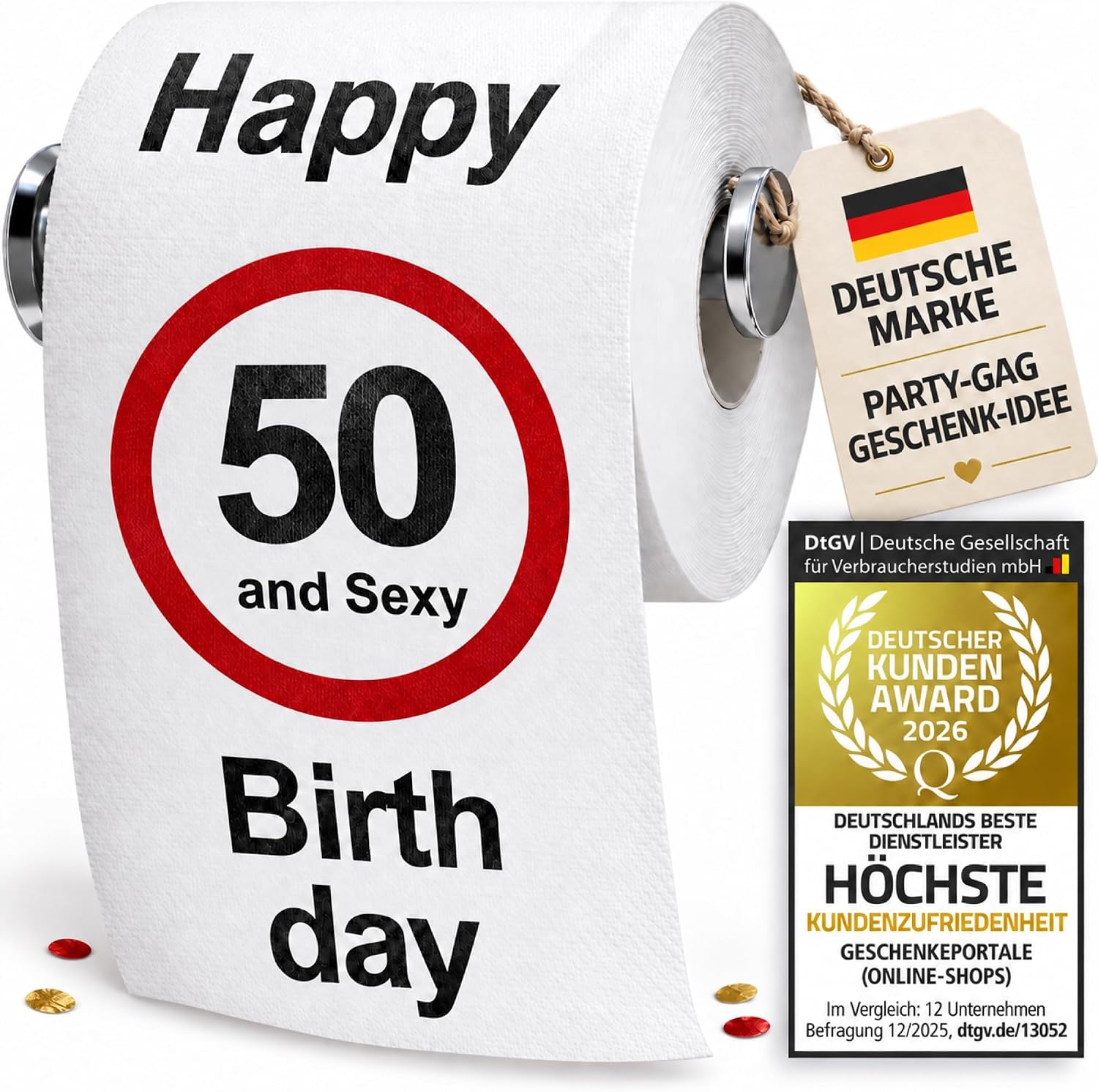 Detalle de GOODS+GADGETS 5789901 50th Birthday Toilet Paper, 200 Sheets