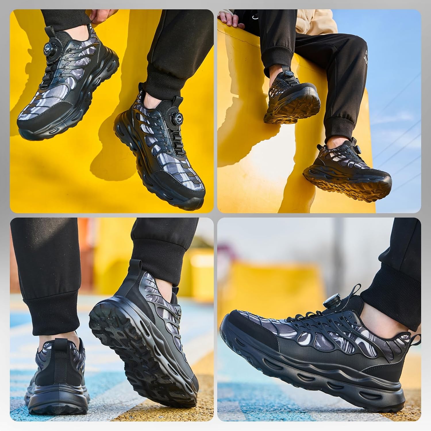 Detalle de Scarpe Antinfortunistiche Leggere Uomo/Donna con Chiusura a Bottone – Impermeabili, Antiscivolo e Ammortizzate per Sicurezza e Comfort