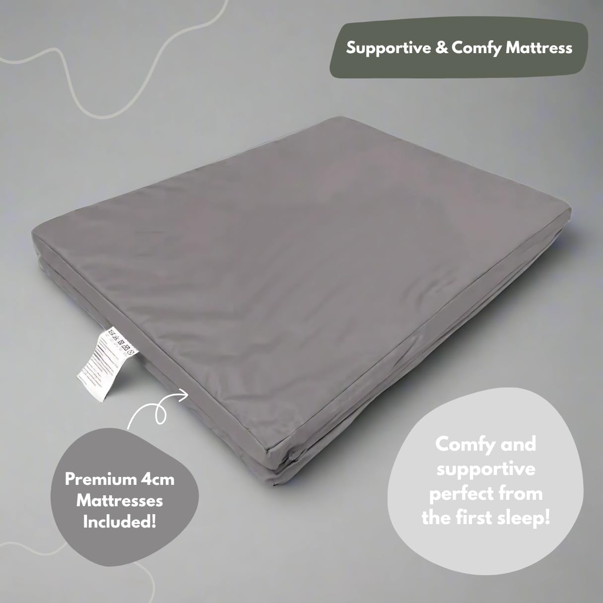 Thumbnail 5 de Venture Airpod Travel Cot – Lightweight Foldable Baby Cot with Newborn Insert, Mattress, and Playpen Function (Dark Grey)