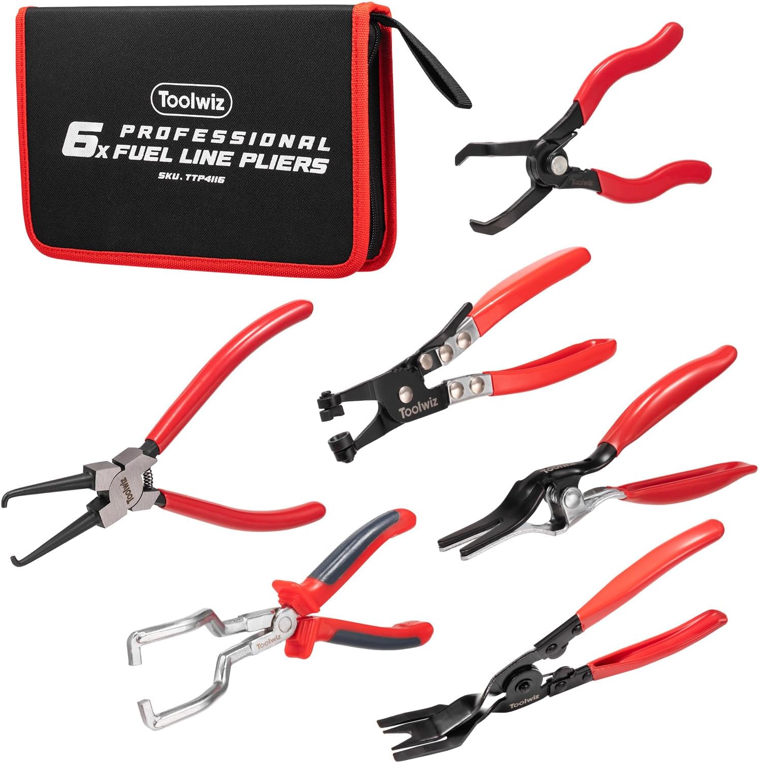Detalle de Toolwiz TTP4116 6-Piece Fuel Line Pliers Set for Car Repairs