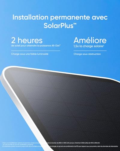 Thumbnail 2 de eufy SoloCamS340 3K – Caméra de surveillance extérieure sans-fil, solaire et 360°