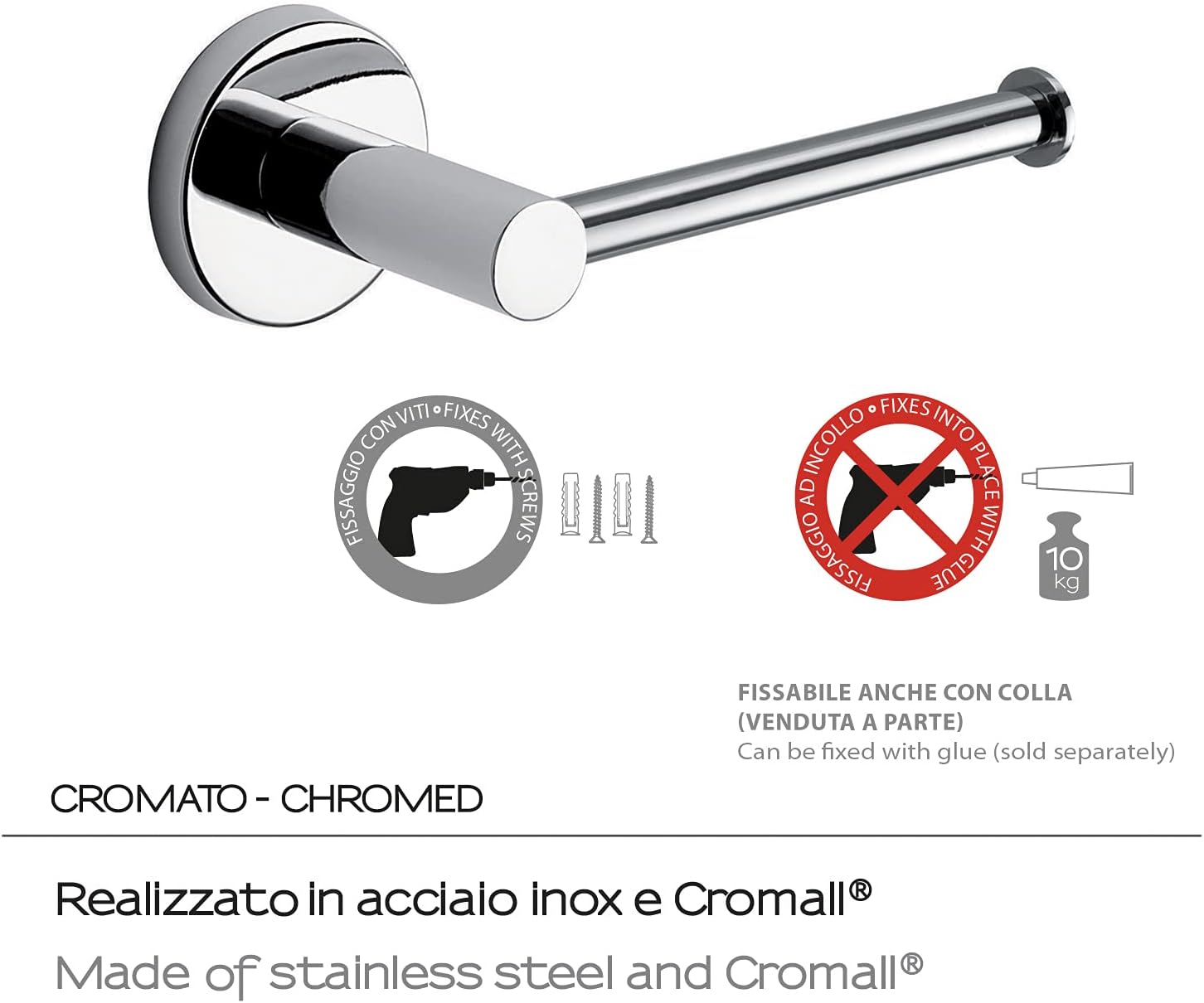 Detalle de Gedy O G 13 Fe29: complemento in metallo cromall montaggio con viti incluse, Ø 5,6 cm