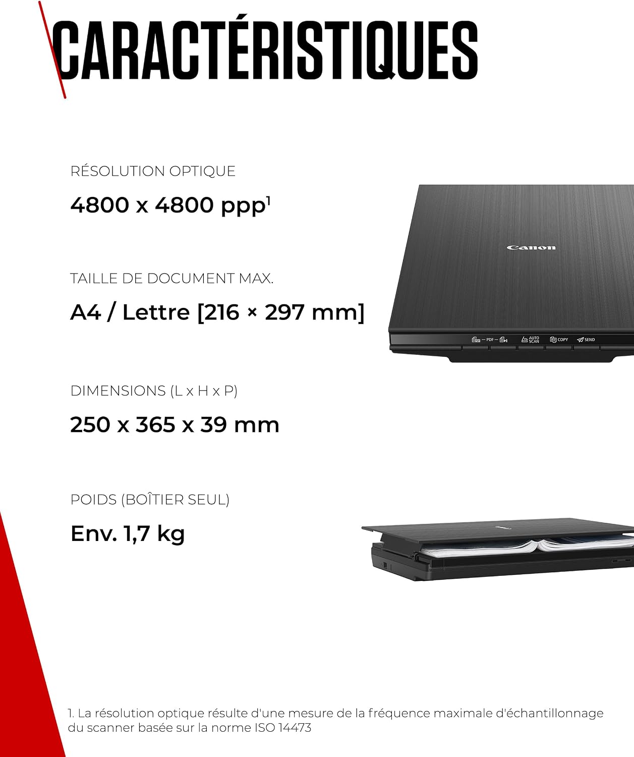 Thumbnail 5 de Canon LiDE 400 Scanner de Documents (Noir) — Érgo conforme et compact, USB-C