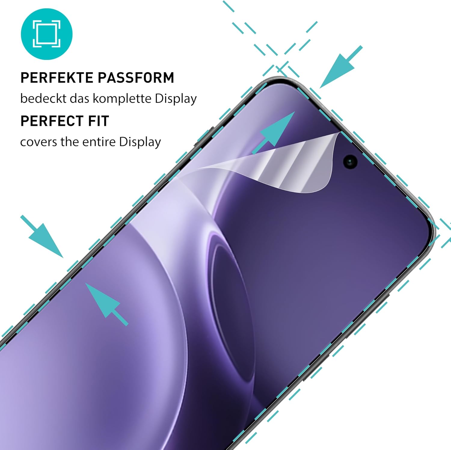 Detalle 2 de SmarTect TPU Screen Protector for Vivo X300 Pro, 2-Pack, Clear Full Coverage