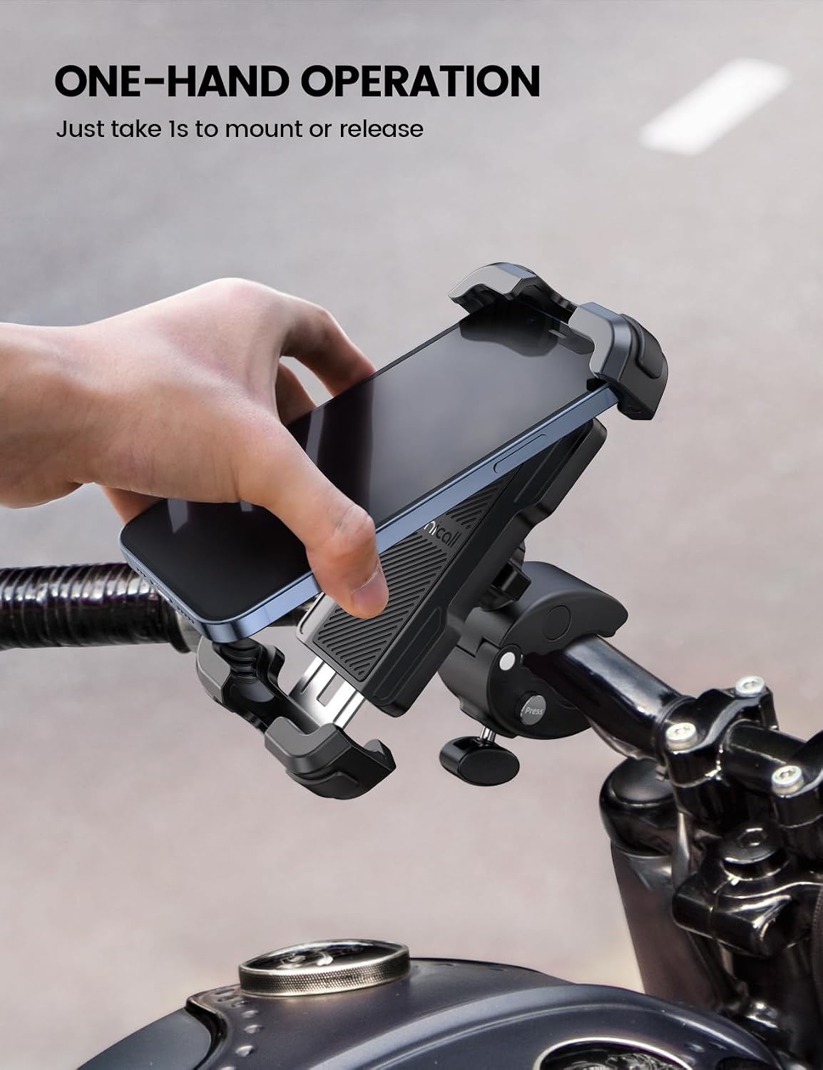 Thumbnail 1 de Lamicall supporto telefono bici con clip manubrio e rotazione 360° (smartphone 4,7–6,8")