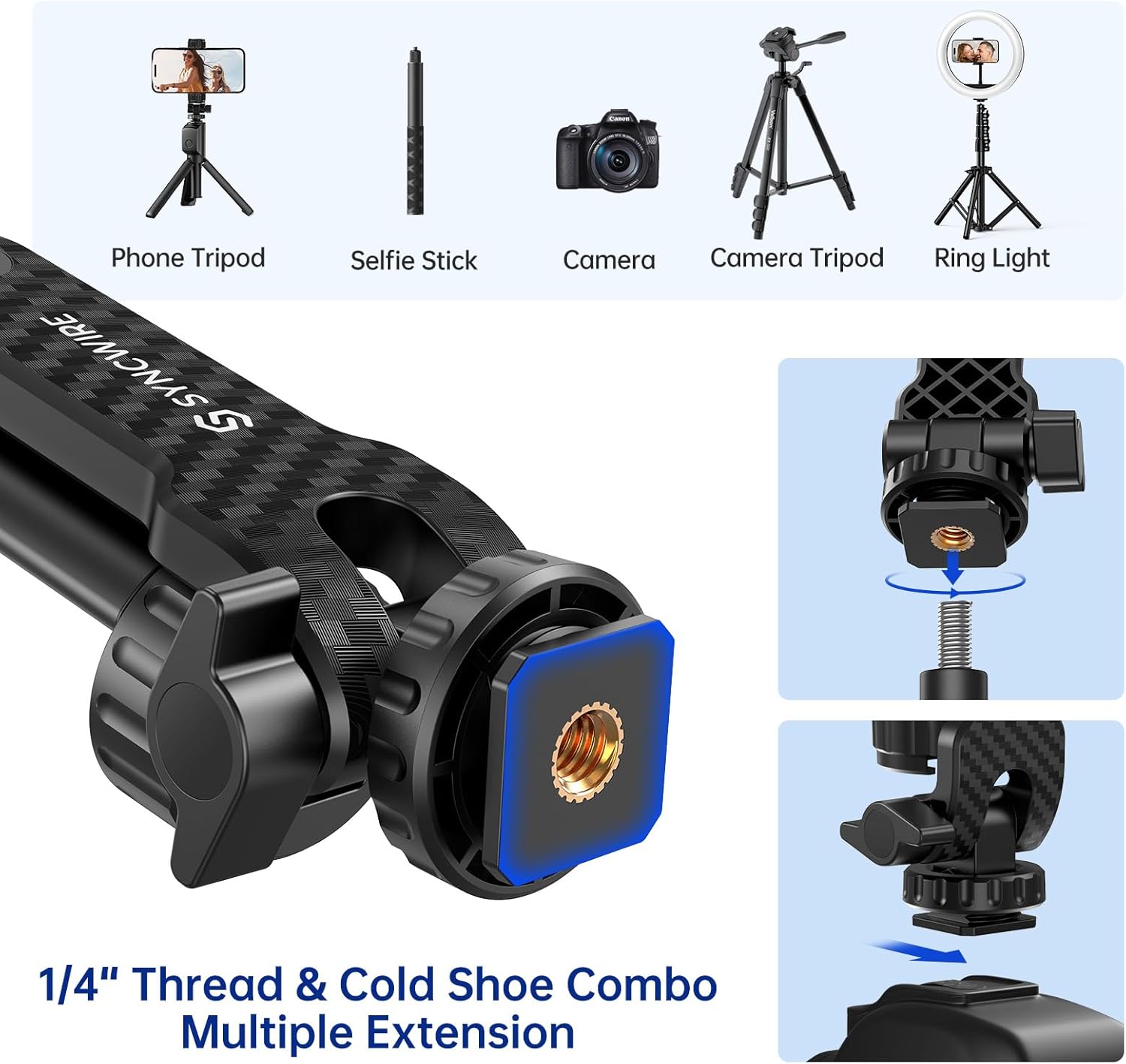 Thumbnail 2 de SYNCWIRE Tripod Phone Mount 360° phone adapter