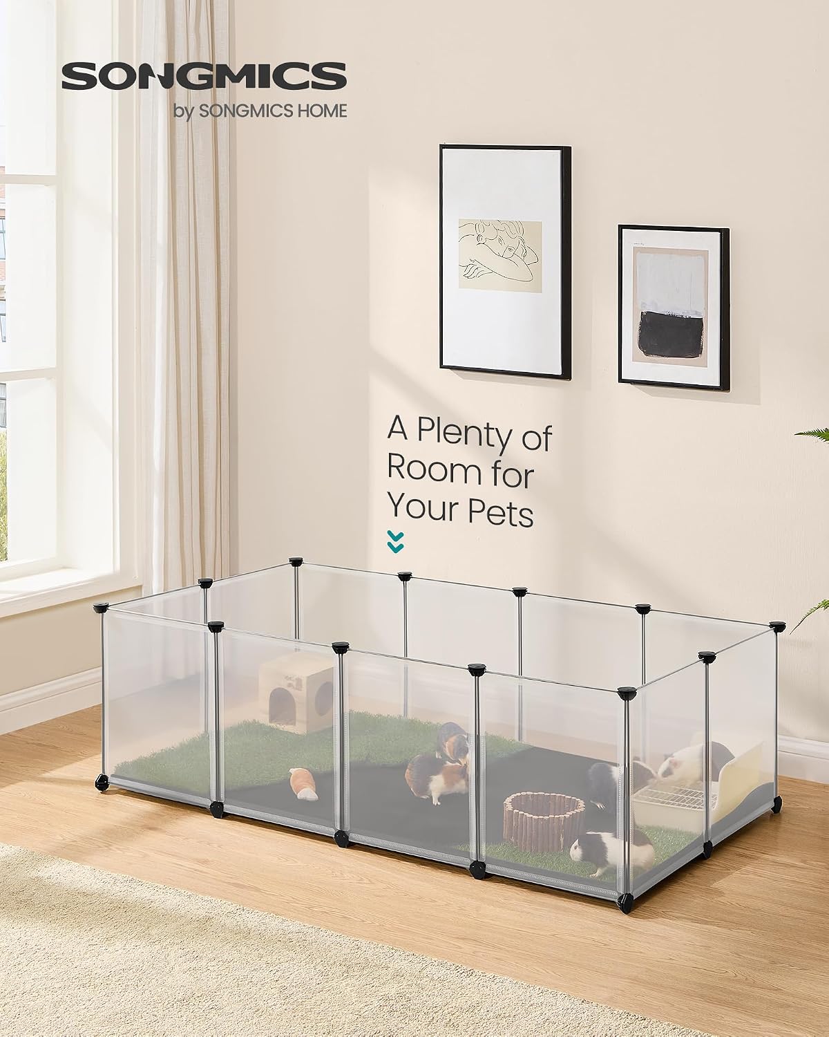Thumbnail 2 de SONGMICS DAMION Collection LPC009W01 Small Animal Playpen with Removable Oxford Mat