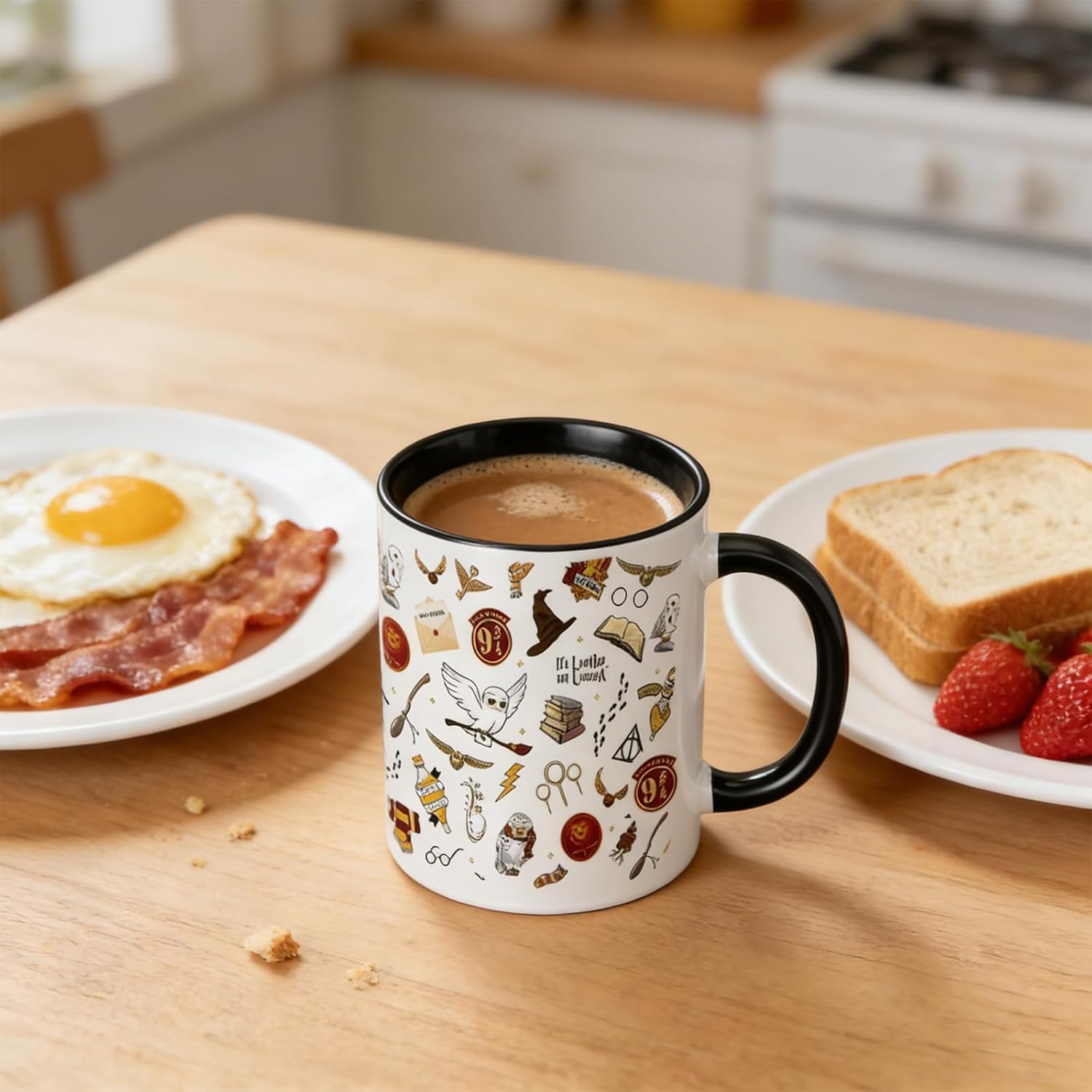 Detalle de Kaffeebecher mit Magischem Weltmuster – zweifarbige Keramik-Tasse, 350 ml, Geschenk für Romanliebhaber & Filmfans