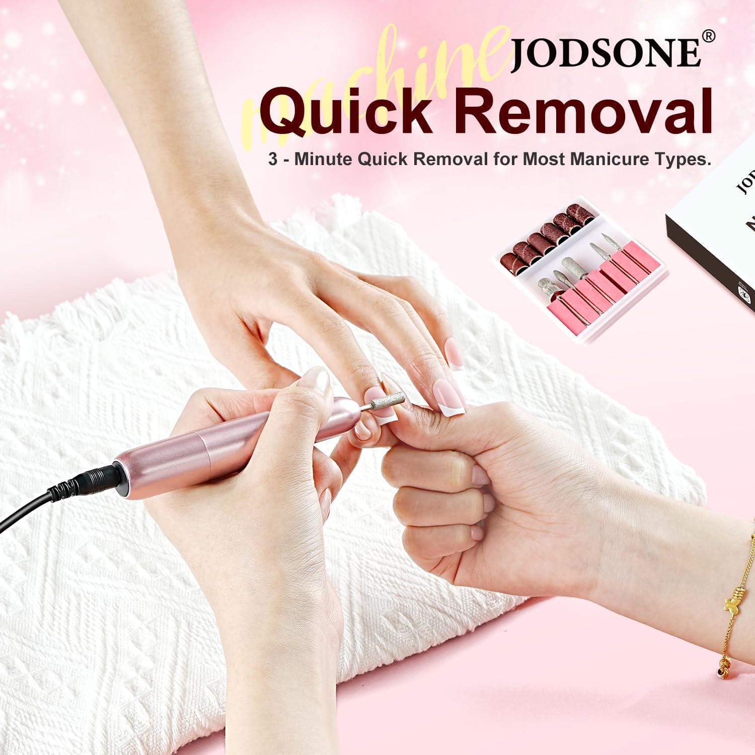 Thumbnail 2 de JODSONE fresa per unghie elettrica regolabile fino a 14.000 RPM con kit manicure e pedicure